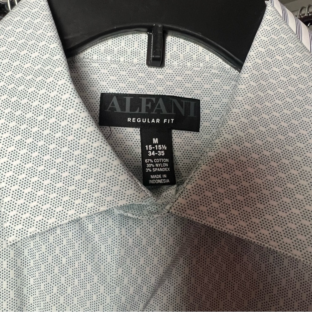 ALFANI Men's Regular Fit 2Way Stretch Stain Resistant Honeycomb Dress Shirts NWT - Picture 3 of 4